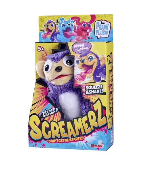Jucarie de plus Simba Screamerz - Maimuta (Mov/Alb)