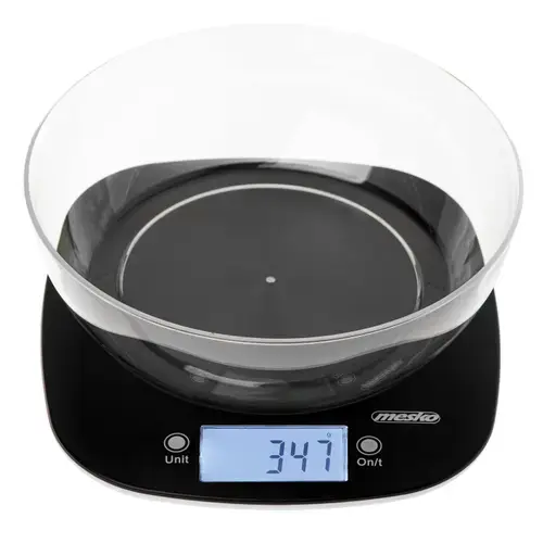 Cantar de bucatarie Mesko MS 3179b cu bol, max 5 kg, Bol 1.4 litri (Negru)