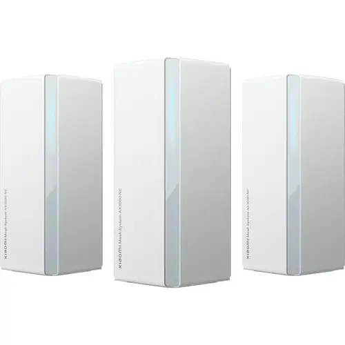 Sistem Mesh Wi-Fi Xiaomi DVB4486GL (3-pack) AX3000, 576 + 2402 Mbps, Dual-band, Wi-Fi 6, cu acoperire completa pentru casa (Alb)