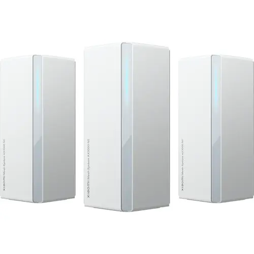 Sistem Mesh Wi-Fi Xiaomi DVB4486GL (3-pack) AX3000, 576 + 2402 Mbps, Dual-band, Wi-Fi 6, cu acoperire completa pentru casa (Alb)