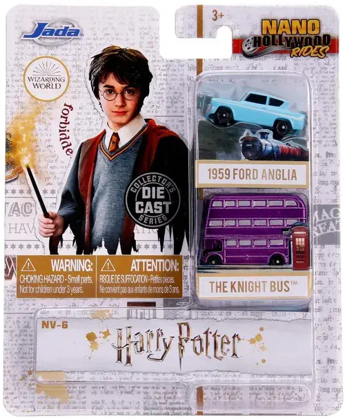 Set 2 Masinute, The Knight Bus si Ford Anglia 1959 (Albastru/Mov)
