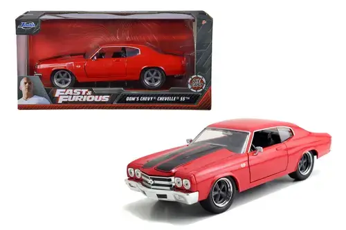 Masinuta Fast And Furious 1970 Chevy Chevelle Scara 1 La 24 ((Rosu/Negru)