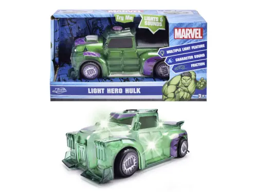 Masinuta Light Hero Hulk, cu sunete si lumini (Verde)