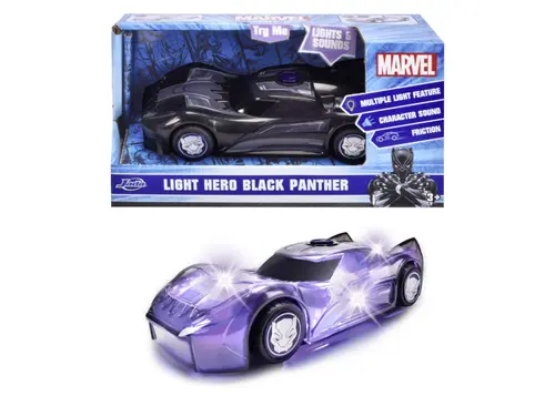 Masinuta Light Hero Black Panther cu sunete si lumini (Negru)