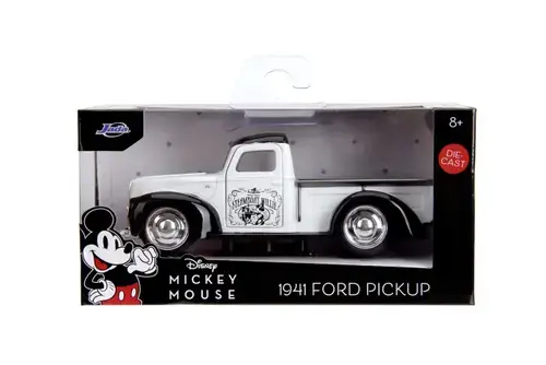 Masinuta Disney Mickey Mouse Ford Pickup 1941 Scara 1:32 (Alb/Negru)