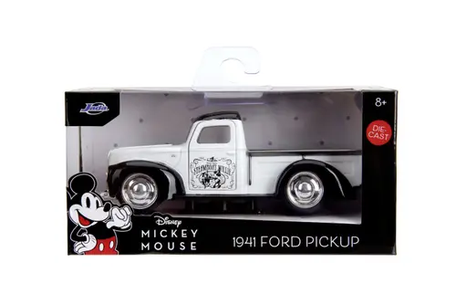 Masinuta Disney Mickey Mouse Ford Pickup 1941 Scara 1:32 (Alb/Negru)