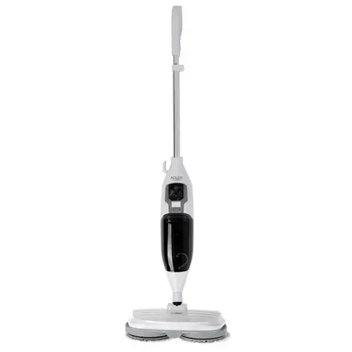 Mop rotativ cu aburi Adler AD 7052, 1300 W, 3 setari putere, Rezervor detasabil 0.55 l, Cablu 5m (Alb)