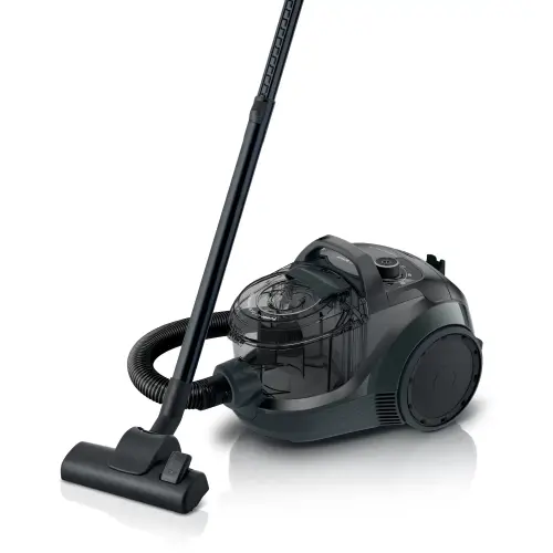Aspirator fara sac Serie 4 Bosch BGC21X200, Tehnologie Power AirCycle, filtru HEPA 13, 2 litri, 550 W, 10 ani garantie motor, consum anual de energie: 27.5 kWh/an, Negru