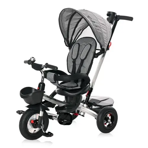 Tricicleta pentru copii Zippy Air, control parental, 12-36 luni (Gri)