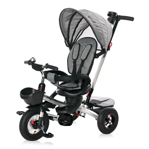 Tricicleta pentru copii Zippy Air, control parental, 12-36 luni (Gri)