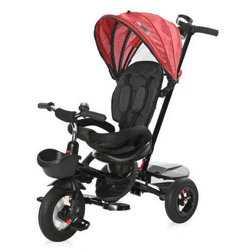 Tricicleta pentru copii Zippy Air, control parental, 12-36 luni (Negru/Rosu)