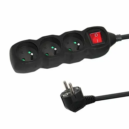 Prelungitor Esperanza ELK211K, switch ON/OFF, 3 prize, 3m (Negru)
