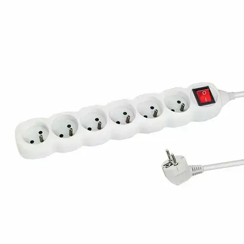 ​Prelungitor Esperanza ELK217W, switch ON/OFF, 6 prize, 1.5m (Alb)