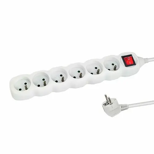 ​Prelungitor Esperanza ELK218W, switch ON/OFF, 6 prize, 3m (Alb)