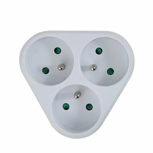 ​Adaptor Esperanza ELK303W, triplu stecher, forma rotund (Alb)​