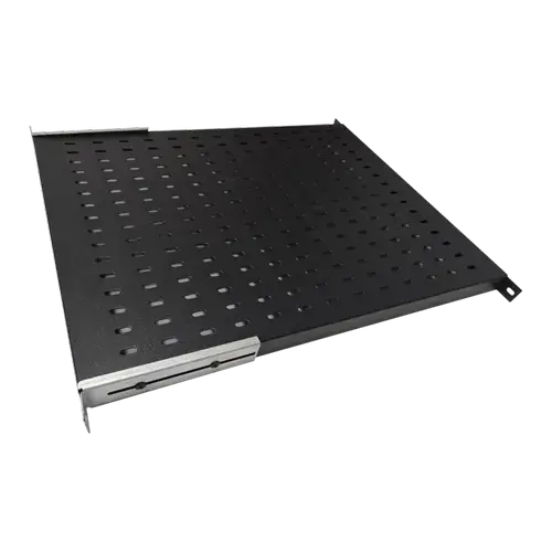 Raft fix DECKRO cu prindere reglabila 19'' 1U, 770mm, universal, fixare fata si spate, pentru rack cu adancime 1000mm, sarcina 50kg (Negru)