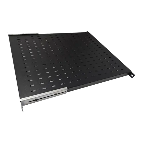 Raft fix DECKRO cu prindere reglabila 19'' 1U, 770mm, universal, fixare fata si spate, pentru rack cu adancime 1000mm, sarcina 50kg (Negru)