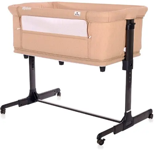 Patut Lorelli 2 in 1 Co-Sleeper Milano Beige, saltea 50 x 87cm, 0 - 3 ani (Bej)