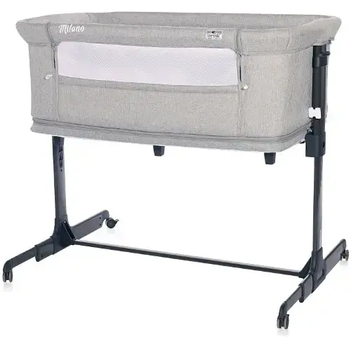 Patut Lorelli 2 in 1 Co-Sleeper Milano, saltea 50 x 87cm, 0 - 3 ani (Gri)