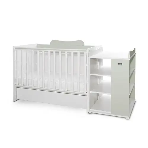 Patut modular multifunctional LORELLI Multi, 5 configurari diferite, 190 x 72 cm, Alb/Verde