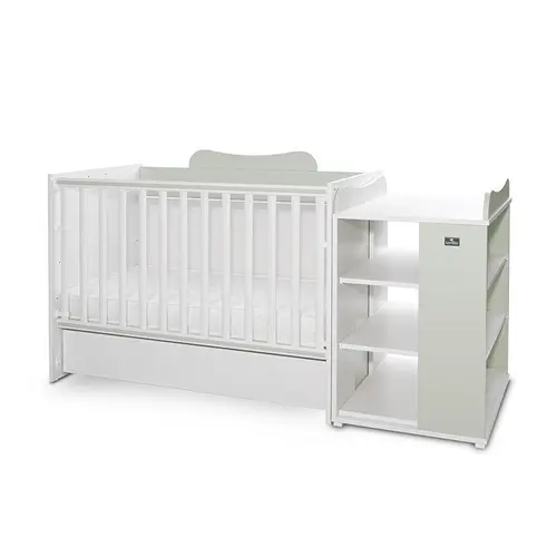 Patut modular multifunctional LORELLI Multi, 5 configurari diferite, 190 x 72 cm, Alb/Verde