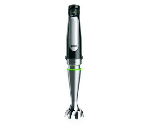 Blender de mana Braun MultiQuick 7 MQ, 1000 W, Viteza variabila, Pahar 0.6 l, Tehnologia ActiveBlade, PowerBell Plus, Sistem EasyClick Plus (Negru/Inox)