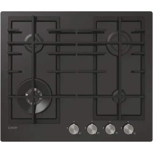 Plita incorporabila Candy CVFG6BF4PX, Gaz, 4 zone de gatire, Siguranta, 60 cm (Negru)