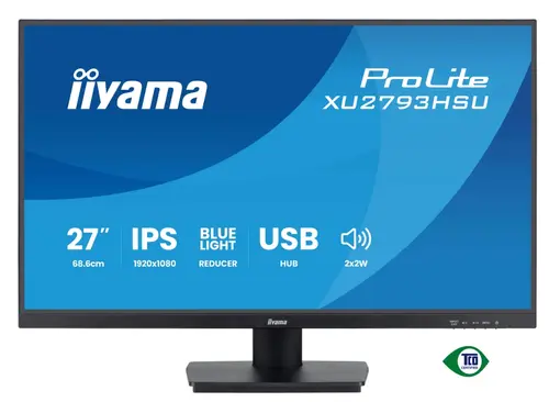 Monitor IPS LED Iiyama ProLite 27inch XU2793HSU-B7, Full HD (1920 x 1080), HDMI, DisplayPort, Boxe, 100 Hz (Negru)