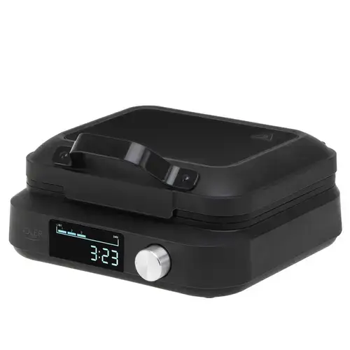 Aparat de facut vafe Adler AD 3087, Display LED , 2200 W, 6 trepte rumenire, Depozitare cablu (Negru)