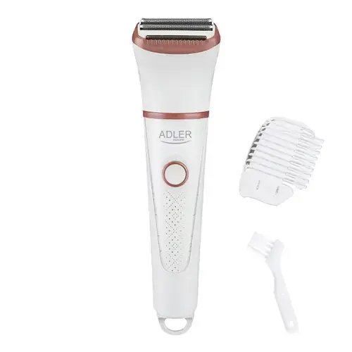 Epilator Adler AD 2941, 2 capete, Rezistent la apa IPX7, Perie de curatare (Alb/Roz)