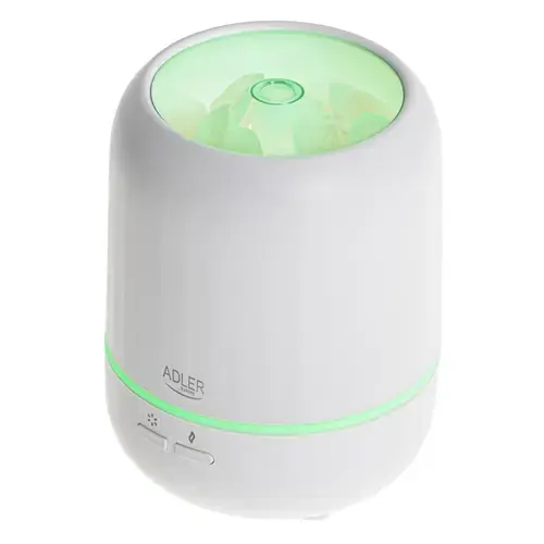 Difuzor de aroma cu ultrasunete Adler AD 7968 3in1, 25 mp, Rezervor 100 ml, Trei moduri iluminare, 7 culori (Alb)