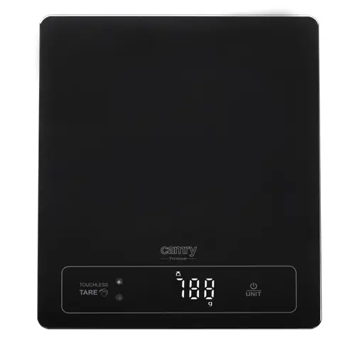 Cantar de bucatarie Camry CR 3175, max 15 kg, Ecran LED, Functie tara, Precizie 1g (Negru)