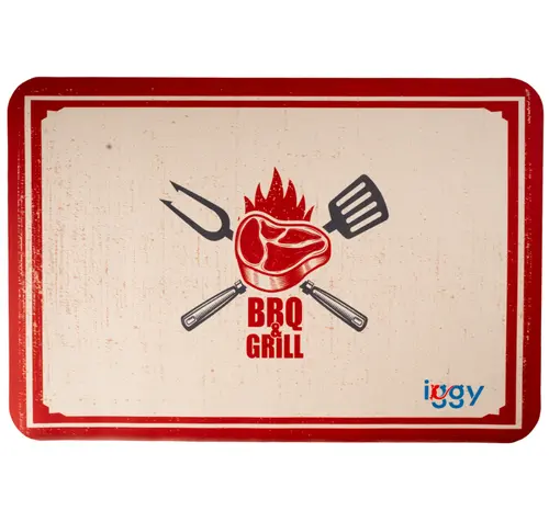 Covor bucatarie Iggy, 600 x 400 x 4 mm (Crem/Rosu)
