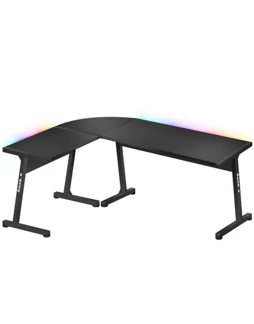 Birou gaming Huzaro Hero 6.0 RGB, 147 x 112 x 74 cm, Otel, Picioare ajustabile (Negru)
