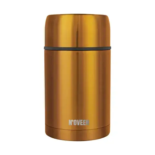 Termos pentru supa/mancare NOVEEN TB953, 800ml, Perete dublu, Inox, Husa transport (Aramiu)