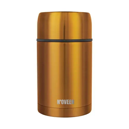 Termos pentru supa/mancare NOVEEN TB953, 800ml, Perete dublu, Inox, Husa transport (Aramiu)