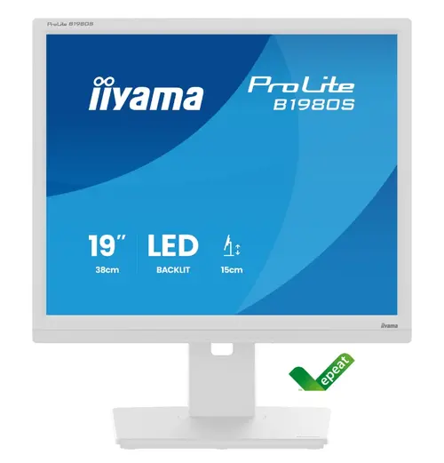 Monitor TN LED iiyama 19inch B1980S-W1, HDMI, DisplayPort, 3ms, Boxe, Pivot (Alb)