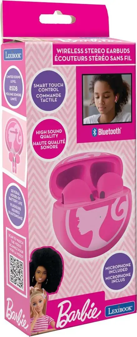 Casti pentru copii true wireless Lexibook HPBT05BB, Barbie (Roz)