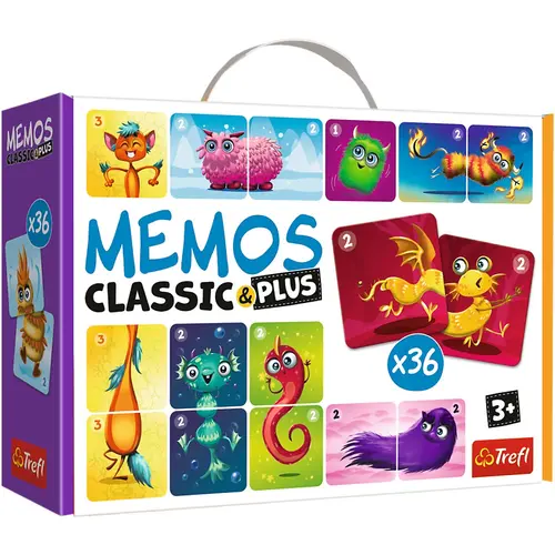 Joc de memorie Trefl Memos Classic/Plus - Monstri draguti