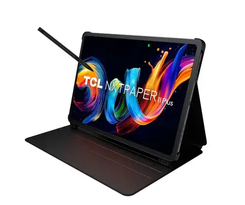 Tableta TCL NXTPAPER 11 Plus 9469X2, Procesor Octa-Core MediaTek Helio G100, Ecran 11.5inch, 8GB RAM, 256GB Flash, 8MP, Wi-Fi, Bluetooth, Android + Husa si Stylus (Gri)