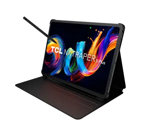 Tableta TCL NXTPAPER 11 Plus 9469X2, Procesor Octa-Core MediaTek Helio G100, Ecran 11.5inch, 8GB RAM, 256GB Flash, 8MP, Wi-Fi, Bluetooth, Android + Husa si Stylus (Gri)