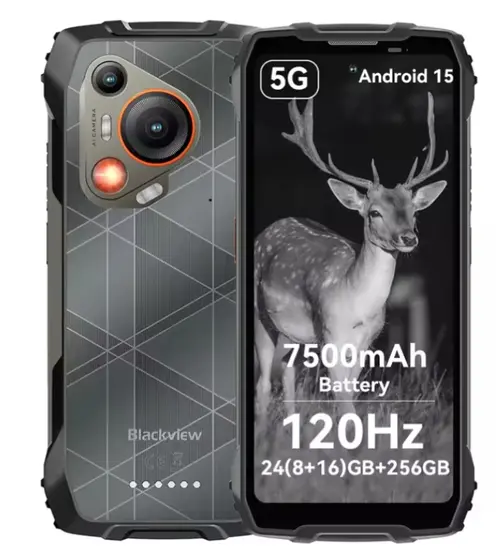 Telefon Mobil Blackview BL7000, Procesor MediaTek Dimensity 6300 Octa-Core, IPS LCD Capacitive touchscreen 6.78inch, 8GB RAM, 256GB Flash, Camera Duala 50+20MP, 5G, Wi-Fi, Dual SIM, Android (Negru)