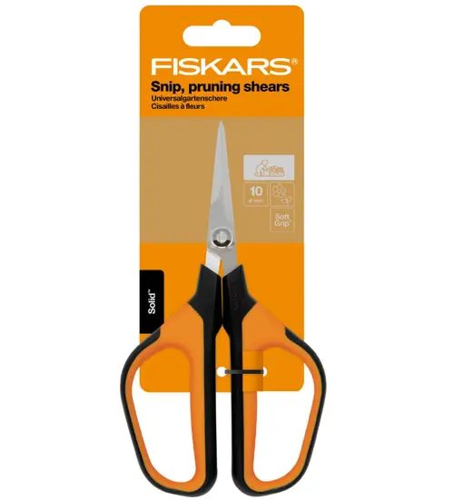 Foarfeca pentru flori Fiskars Solid MicroTip SP15, 182 mm (Portocaliu/Negru)