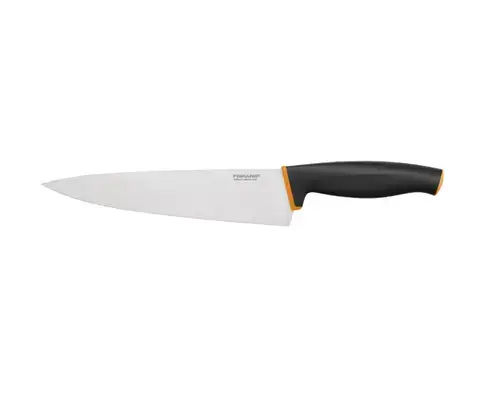 Cutitul bucatarului Fiskars Control+ mare, otel inoxidabil, 20 cm (Negru/Portocaliu)