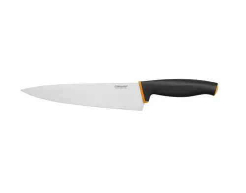 Cutitul bucatarului Fiskars Control+ mare, otel inoxidabil, 20 cm (Negru/Portocaliu)