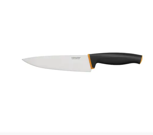 Cutitul bucatarului Fiskars Control+, mediu, otel inoxidabil, 16 cm (Portocaliu/Negru)