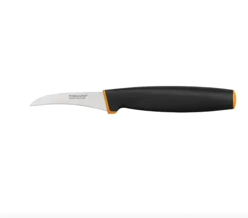 Cutit pentru curatat Fiskars Control+, otel inoxidabil, 7 cm (Negru/Portocaliu)