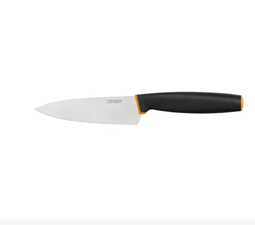Cutitul bucatarului Fiskars Control+, mic, otel inoxidabil, 12 cm (Negru/Portocaliu)