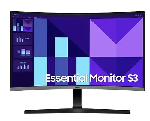 Monitor VA LED Samsung 27inch LS27D390GAUXEN, Full HD (1920 x 1080), VGA, HDMI, Ecran curbat, 100 Hz, 4 ms (Negru)