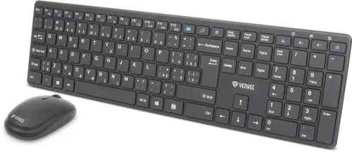 Kit tastatura si mouse wireless Yenkee YKM 2008CS, 2.4GHz, USB, 1600 DPI (Negru)